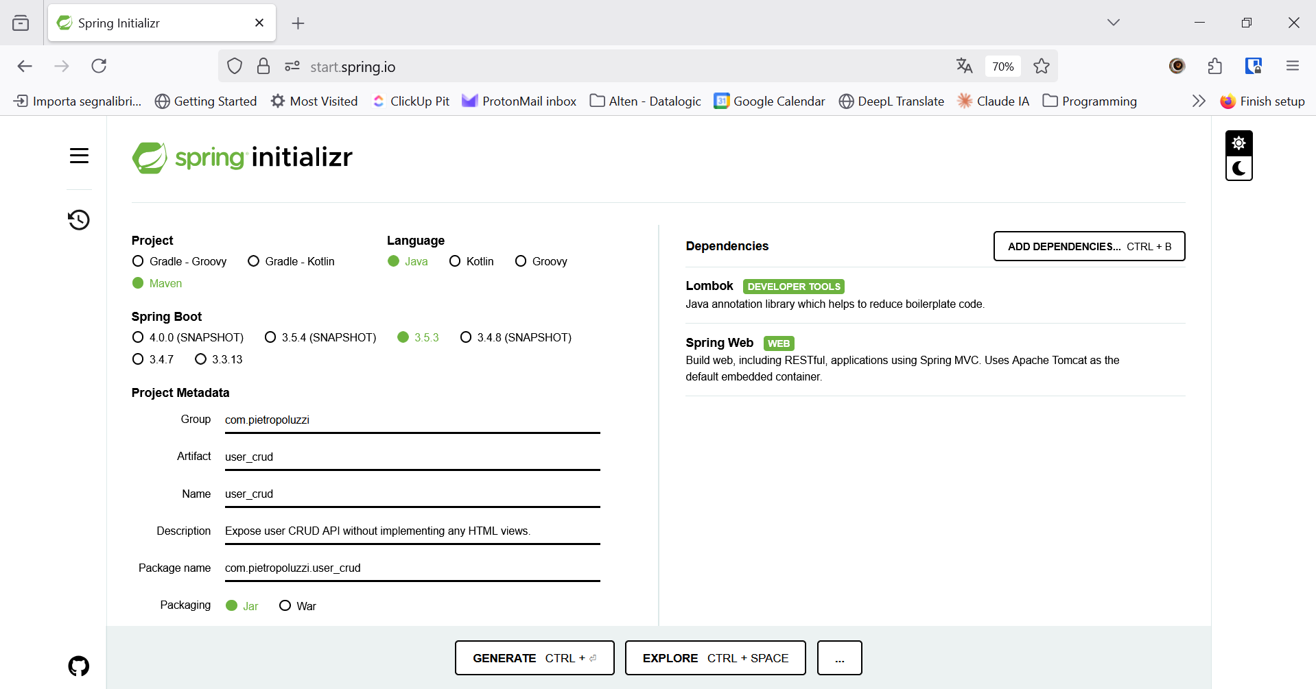 spring-initializr-user-crud