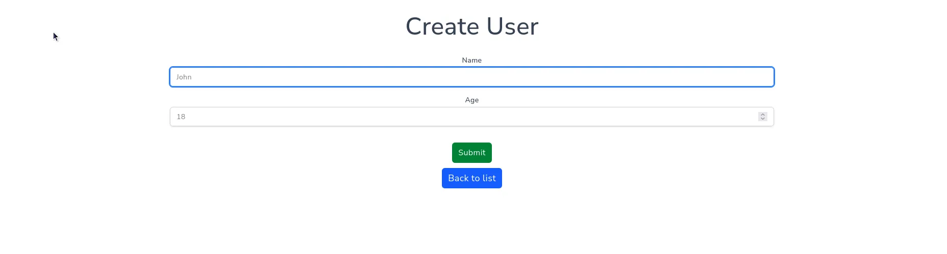CRUD user create