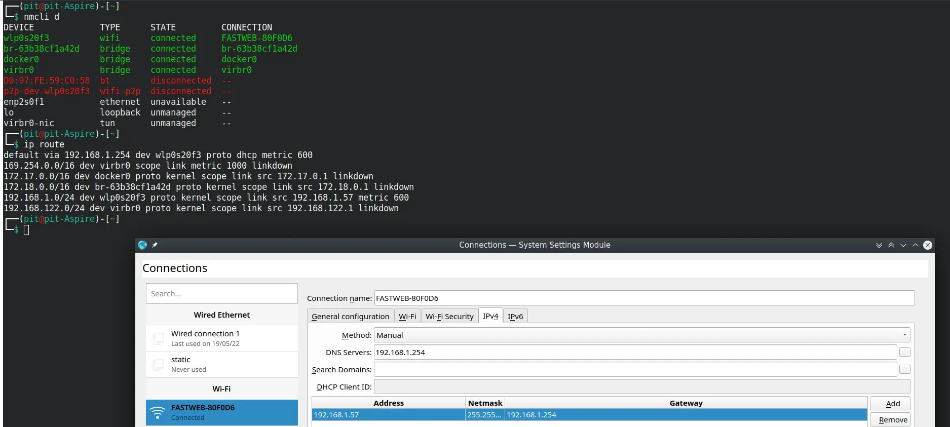 static IP on KDE